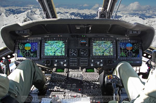 from the cockpit of the Austrian Blackhawk